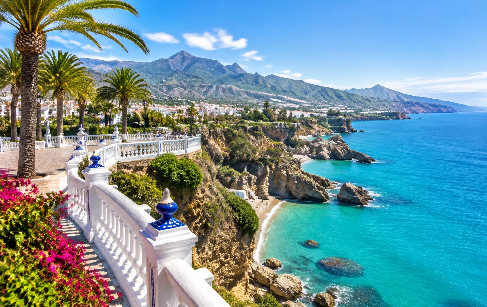 Balcón de Europa overlooking Nerja's coves and coastline